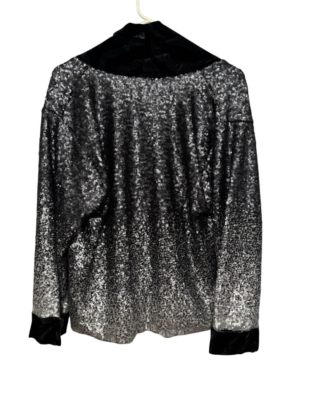 Johnny Was Black & Silver Sequin Open-Front Cardigan - Picture 4 of 9